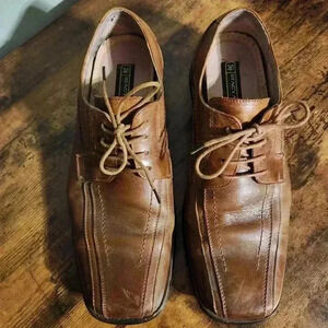 Stacy Adams PEYTON Mens Cognac Lace Up Casual Dress Shoes Men's 9.5